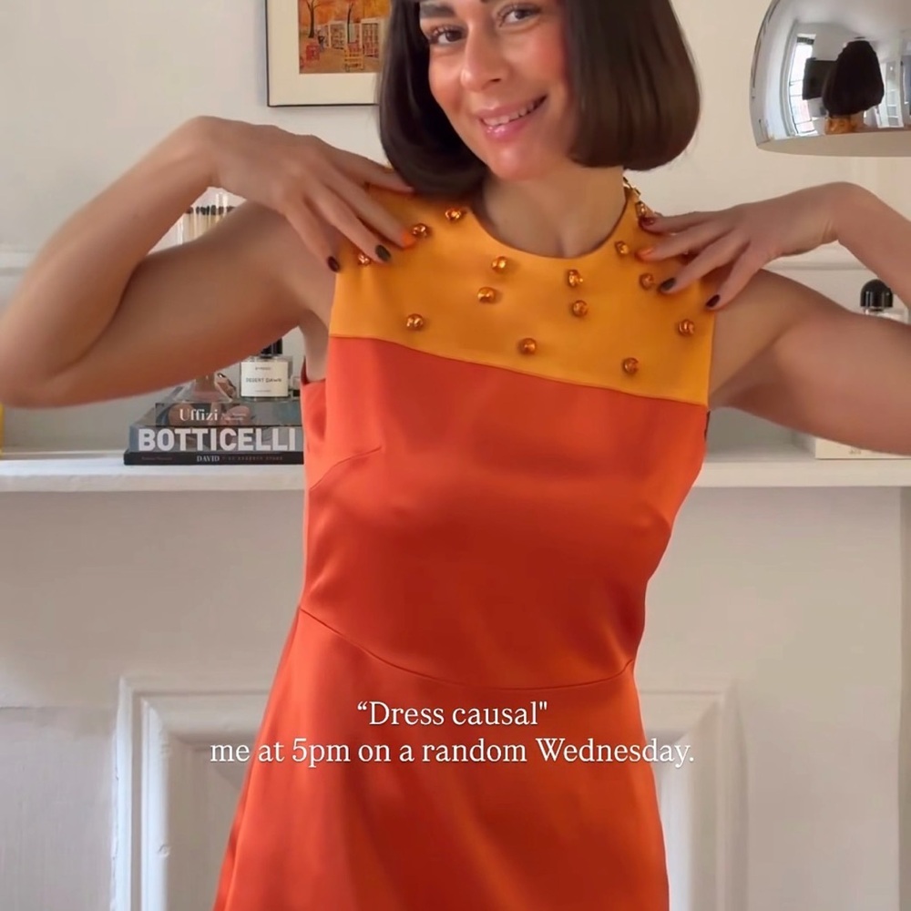 Orange and Red Sleeveless Dress - Picture 6 of 6